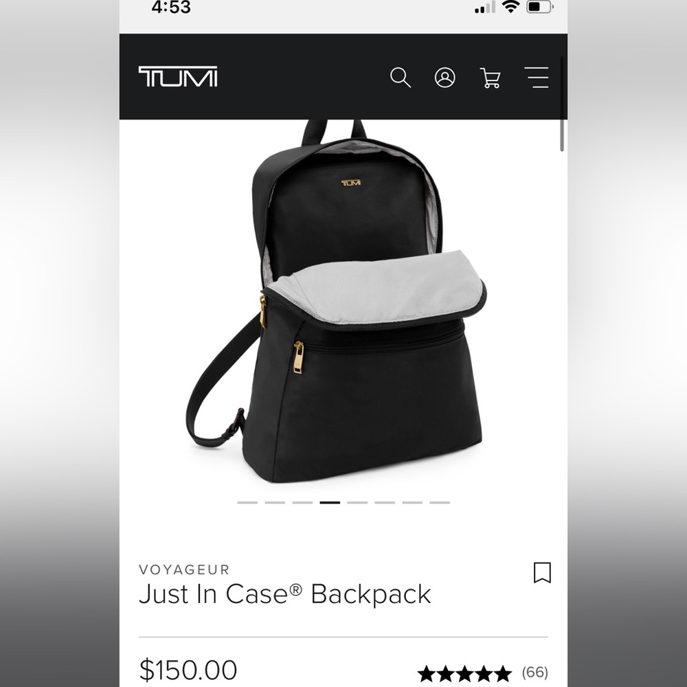 NWT Tumi Just in Case backpack. Retails for $150.